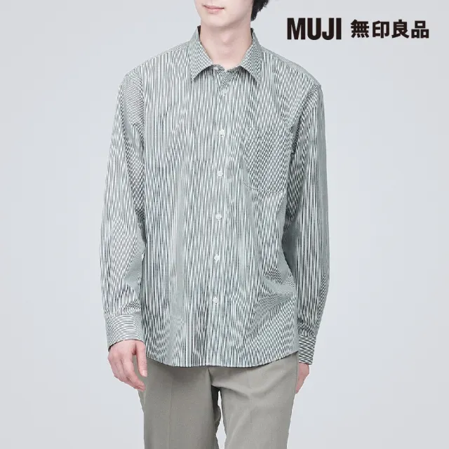 【MUJI 無印良品】男有機棉不易起皺長袖襯衫(共8色)