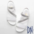 【DN】時尚耀眼 水鑽交叉曲線涼鞋(白)