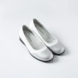 【ALAIN DELON】簡約時尚OL真皮低跟鞋A97001(1色  白銀色)