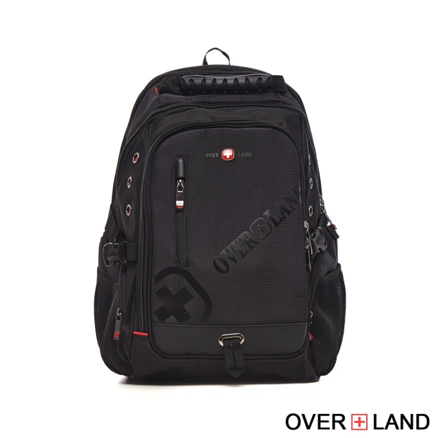 【OverLand】美式十字軍 - 品牌LOGO浮印多夾層後背包(30691)