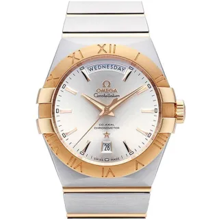 【OMEGA 歐米茄】星座系列 同軸擒縱半金星期 日期腕表x玫瑰金x38mm(123.20.38.22.02.001)