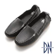【DN】舒適柔軟 全真皮手工縫線莫卡辛豆豆鞋(黑)