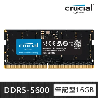 【Crucial 美光】DDR5 5600 16GB 筆電記憶體 (CT16G56C46S5)
