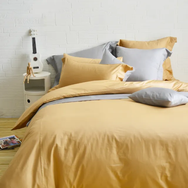 【Cozy inn】極致純色-300織精梳棉四件式被套床包組-加大(多款顏色任選)