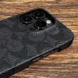 【COACH】iPhone 14 Plus 精品手機殼 灰色經典大C(保護殼/手機套)