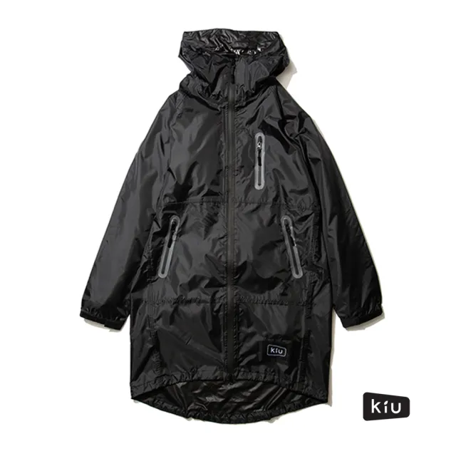【日本KIU】空氣感雨衣 時尚防水風衣 男女適用(116900 黑色)