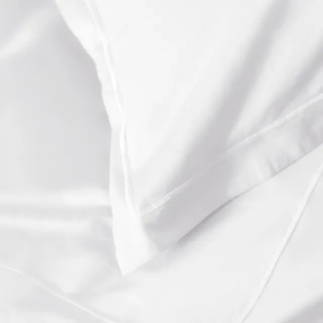 【皇室羽毛工房】300T精梳棉素色床包被套枕套四件式床組-雪花本白(加大)