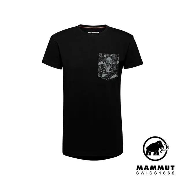 【Mammut 長毛象】Massone Pocket T-Shirt Men Climber 有機棉機能短袖T恤 黑色 男款 #1017-05140