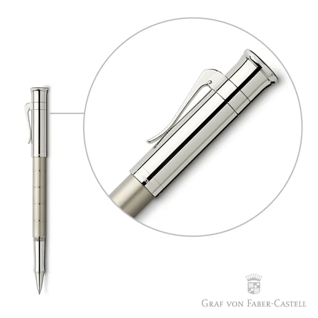 【GRAF VON FABER-CASTELL】銀環鈦金 鋼珠筆(經典系列)