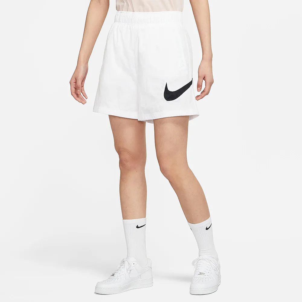 【NIKE 耐吉】短褲 女款 運動褲 ASWNSW ESSNTL WVN HR SHORT HBR 白 DM6740-100