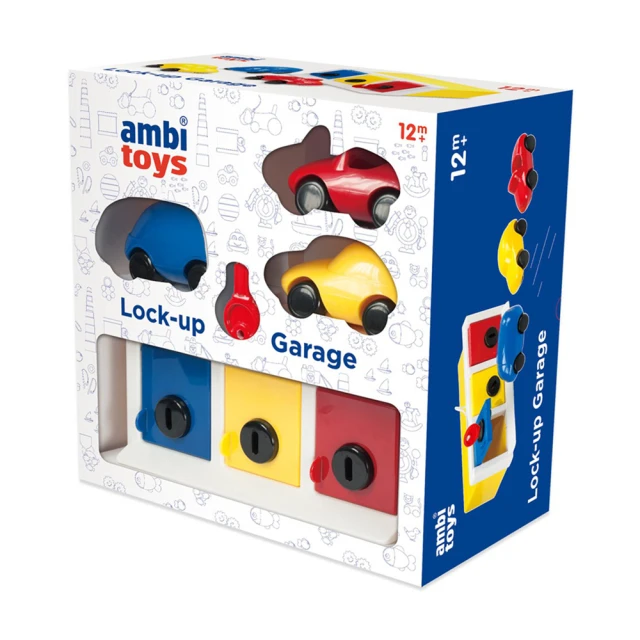 【英國 ambi toys】鎖車酷配對盒(訓練寶寶的顏色認知與手眼協調)
