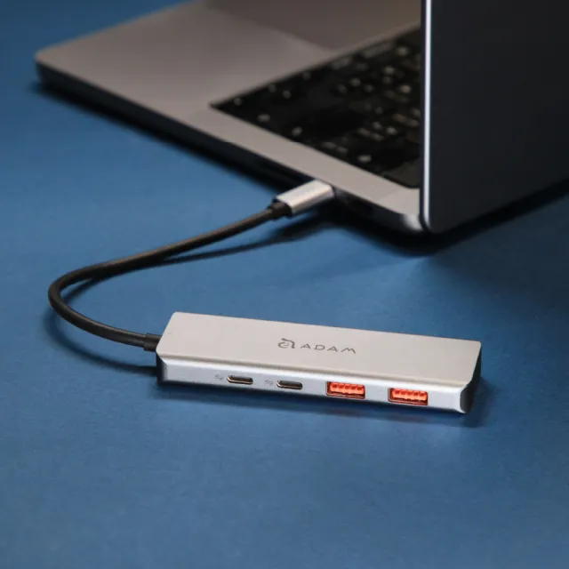 【ADAM 亞果元素】CASA Hub A04 USB-C Gen2 四合一高速資料傳輸集線器(最輕巧高速的資料傳輸)