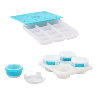 【2angels】矽膠副食品製冰盒15ml+儲存杯60ml(寶寶副食品零食分裝盒餐具 冰塊磚盒)