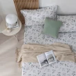 【MONTAGUT 夢特嬌】60支長絨棉三件式枕套床包組-春飛葉(雙人)
