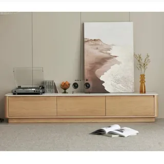 【橙家居·家具】溫德系列1.8米三抽岩板電視櫃 WD-K7082(售完採預購 實木電視櫃 客廳收納櫃 長櫃 展示櫃)