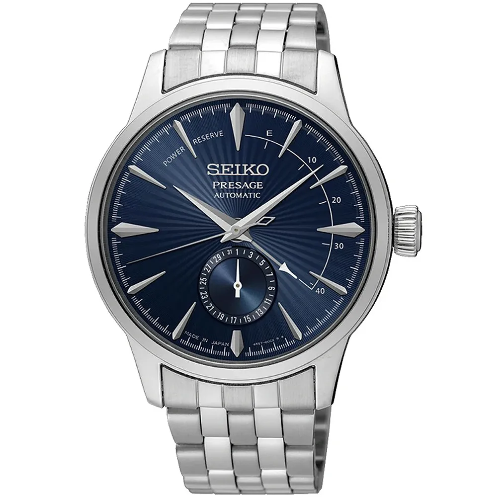 【SEIKO 精工】Presage 調酒師系列 動力儲存顯示機械錶-40mm 禮物 雙11(4R57-00E0A)