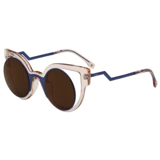 【FENDI】-時尚造型 太陽眼鏡 FF0137S(透明粉+藍色)