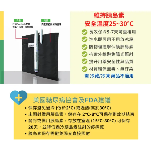 【樂悠】胰島素專用保冷袋 雙筆袋(W302/黑色)