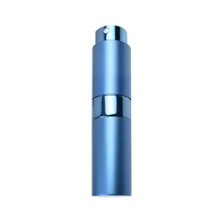 【MYBeauty】時尚液體噴霧填充瓶 旅行分裝/隨身收納(玻璃管 旋轉收納款8ML- 藍色)