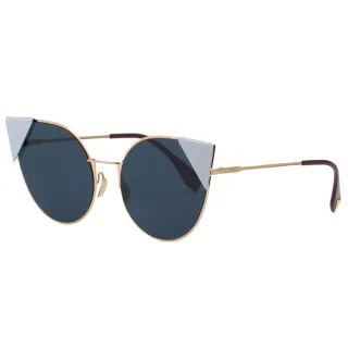【FENDI】-廣告主打 貓眼款 太陽眼鏡FF0190S(金框+粉藍)