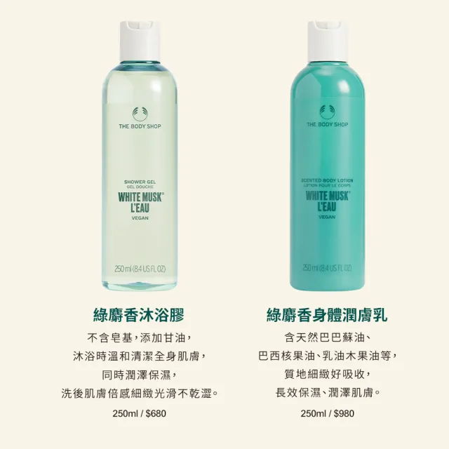 【THE BODY SHOP 美體小舖】綠麝香沐浴膠(250ML/香氛香氛沐浴乳)