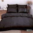 【LUST】素色簡約 純黑 100%純棉、雙人6尺精梳棉床包/歐式枕套《不含被套》(台灣製造)