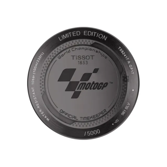 【TISSOT】天梭 T-RACE MOTOGP 2017限量版賽車錶-黑x藍/45mm 送行動電源(T0924173706100)