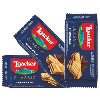 【Loacker 萊佳哈斯】萊佳單片可可哈斯餅 45g*3入