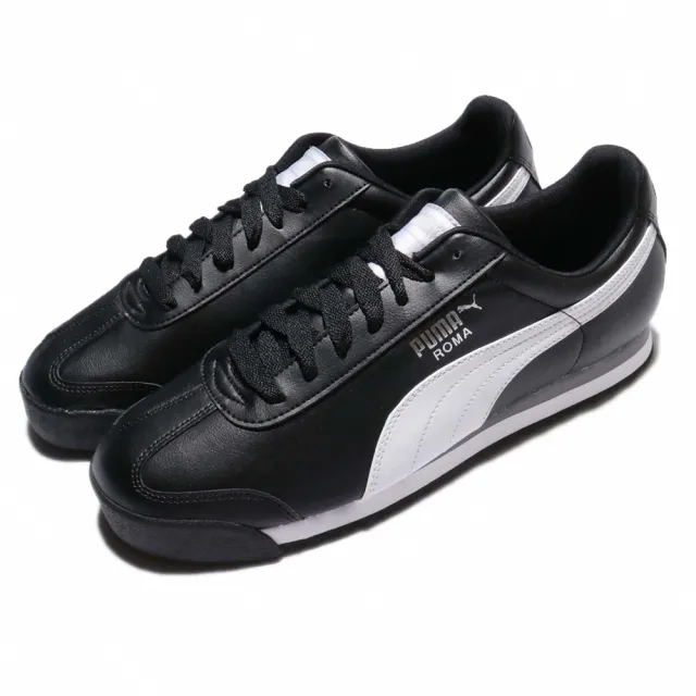 【PUMA】休閒鞋 Roma Basic 男鞋 女鞋 低筒 復古 黑 白 皮革 阿甘(35357211)
