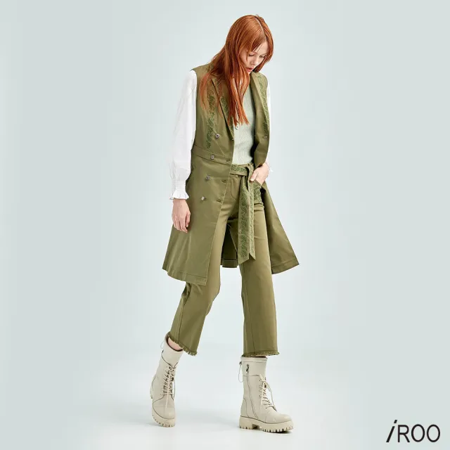 【iROO】波希米亞圖騰刺繡寬褲(無附腰帶)
