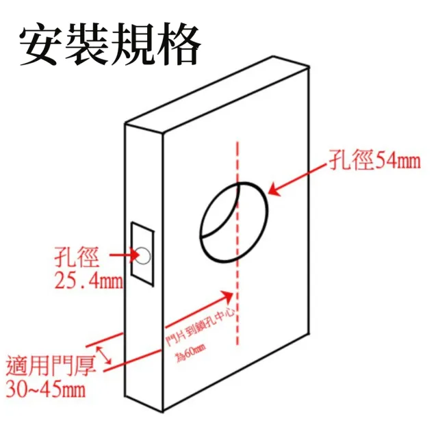 【廣安牌】LH600 門鎖 水平鎖 房間鎖(磨砂銀 不分左右 圓套盤 裝置距離60mm)