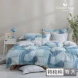 【GOLDEN-TIME】40支精梳棉兩用被床包組-解構藍調(特大)