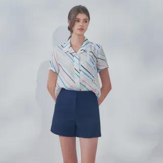 【MEDUSA 曼度莎】現貨-水藍斜紋涼感短袖襯衫（M-2L）｜女短袖上衣 涼感上衣(101-79001)