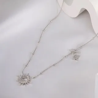 【Wanderlust+Co】太陽芒星雙墜隔銀珠項鍊