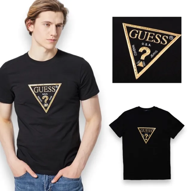 【GUESS】情侶款圓領短TEE 男生 女生 經典款式 短袖T恤