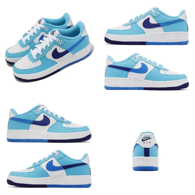 NIKE 耐吉】休閒鞋Air Force 1 LV8 2 GS 女鞋大童鞋白藍皮革AF1 經典