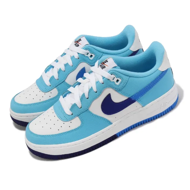 NIKE 耐吉】休閒鞋Air Force 1 LV8 2 GS 女鞋大童鞋白藍皮革AF1 經典