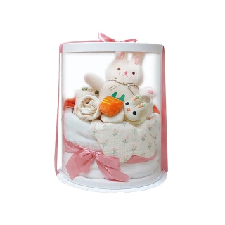 【艾比童裝】尿布蛋糕禮盒-兔兔(禮盒系列 A01-36)