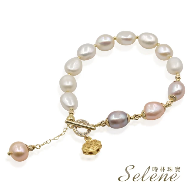 【Selene】奢華雙色珍珠吊墜手鍊(#1)