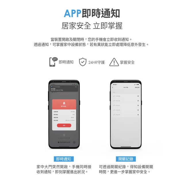 【FAMMIX 菲米斯】門窗WiFi防盜安全感應器WD-1(APP即時通知/免布線安裝)