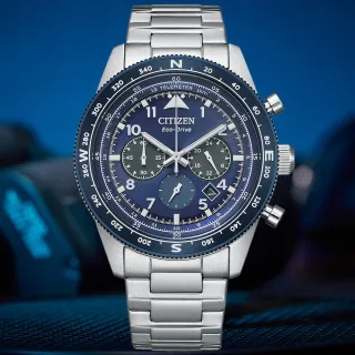 【CITIZEN 星辰】Chronograph系列 型男必備三眼計時腕錶 618 週年慶 畢業禮物 (CA4554-84L)