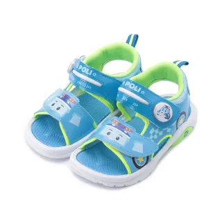 【POLI 波力】15-19cm 波力電燈涼鞋 藍 中童鞋 POKT34076