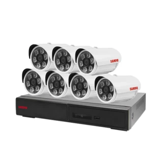 【SAMPO 聲寶】監視器組合 8路7鏡 DR-TWEX3-8錄影主機 VK-TW2C66H 2百萬畫素槍型紅外線攝影機 昌運監視器