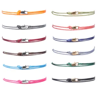 【Jpqueen】簡約男士中性銅釦百搭多層蠟繩手鍊(18色可選)