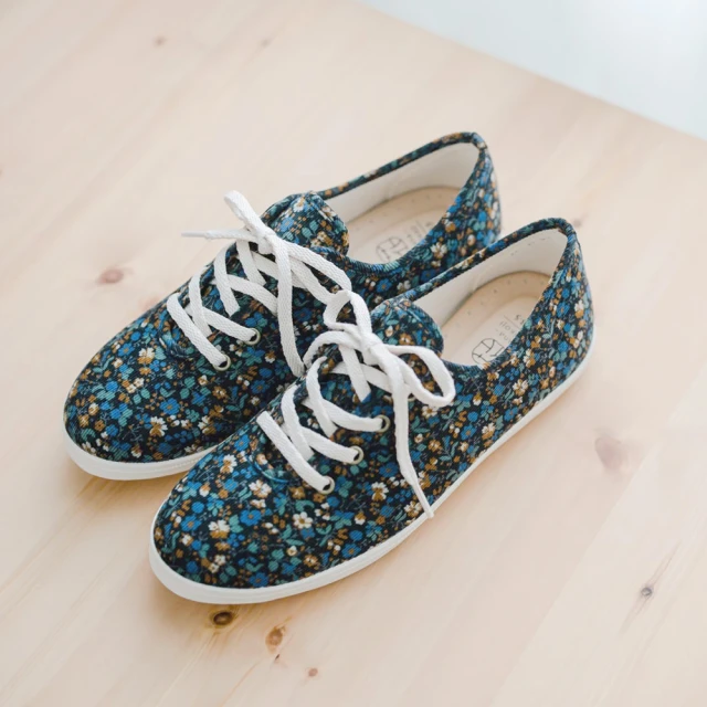 FLYFLOR 義大利原廠厚底豹紋造型懶人休閒鞋 深藍色(2