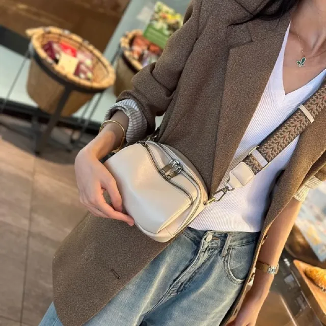 【巴黎精品】真牛皮側背包真皮包包單肩背包托特包手提包隨身女包包(百搭質感單肩6色a1ce4)