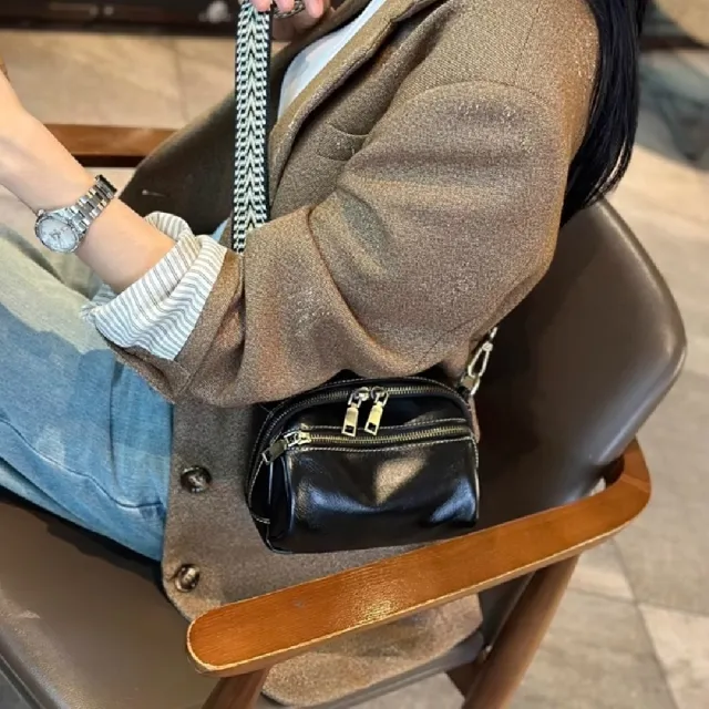 【巴黎精品】雙11 真牛皮側背包真皮包包單肩背包托特包手提包隨身女包包(百搭質感單肩6色a1ce4)