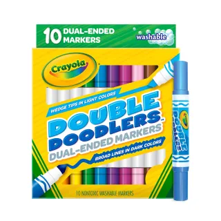 【crayola 繪兒樂】可水洗雙頭粗桿彩色筆10支_20色
