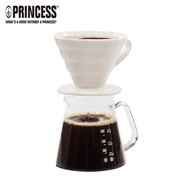 【PRINCESS 荷蘭公主】手沖陶瓷濾杯+咖啡壺組 241100E