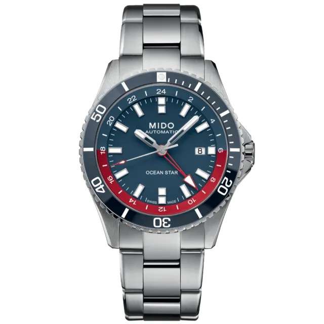 【MIDO 美度】特別版 OCEAN STAR 海洋之星 陶瓷錶圈 GMT 潛水機械腕錶 禮物推薦 畢業禮物(M0266291104100)
